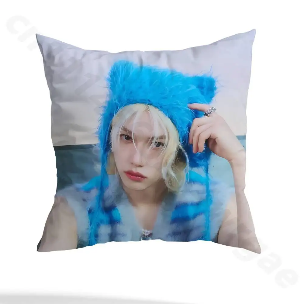 Kpop SKZ F-Felix Pillow Case Sofa Living Room Bedroom Headboard Backrest Cushion Square Cushion Nap Time