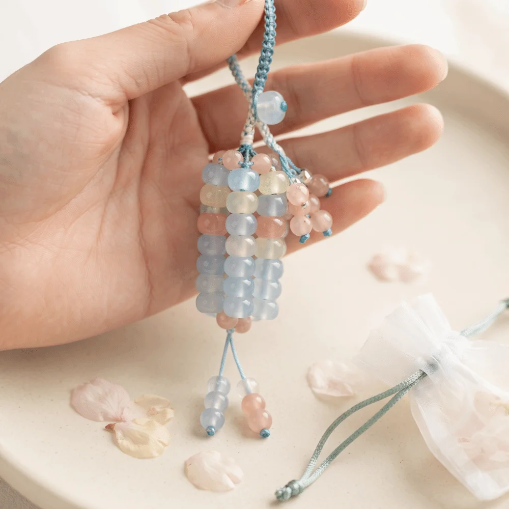 Crystal Beads Corn Pendant Material Bag Flat Shape Gypsum Stone Texture Crystal Corn Phone Chain Multicolor Wheel Hand Weaving