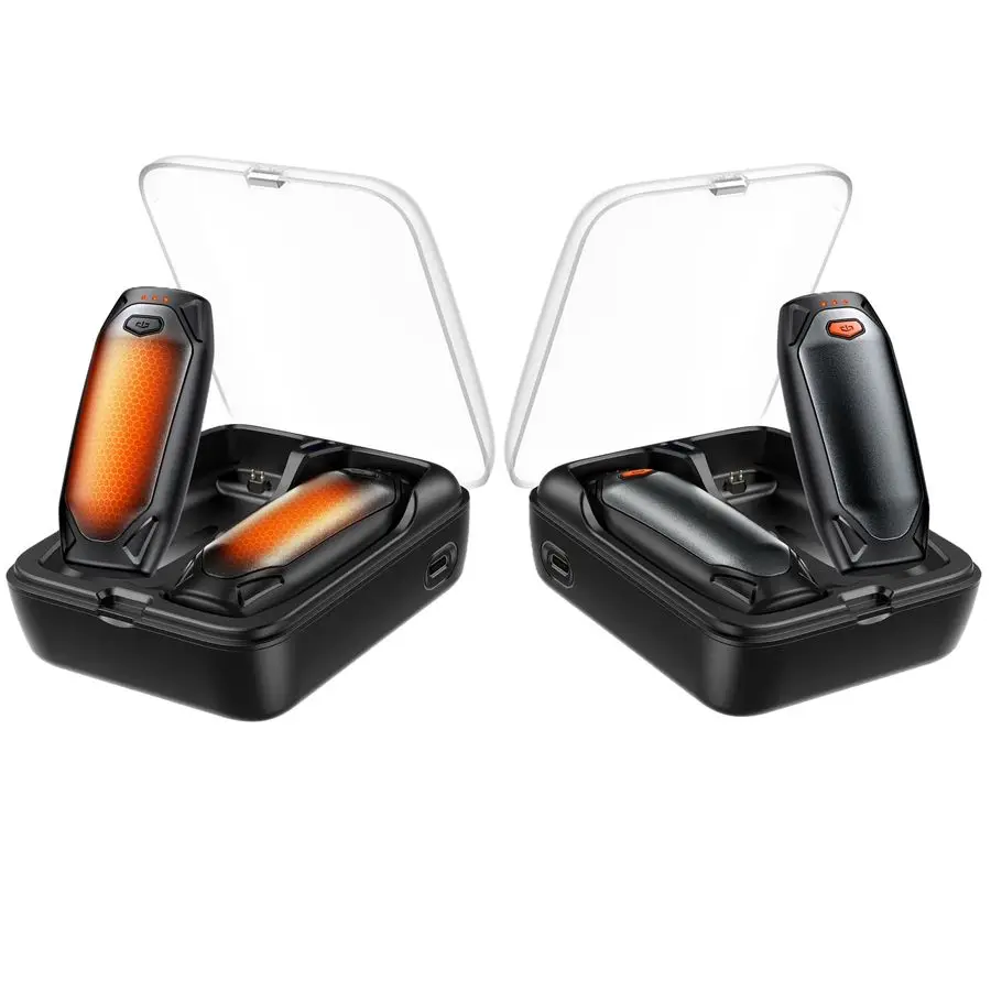 

Hand Warmers Rechargeable 2 Pack 14000mAh AI Electric Hand Warmers with Charging Case, Magnetic 2 in 1 Pocket Handwarmers, Porta