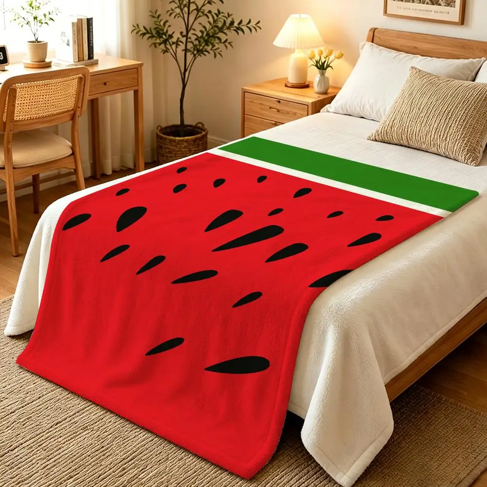 Colorful Summer Fruit Pattern Throw Blankets Soft Warm Flannel Blanket Bedding for Bed Living room Home Sofa