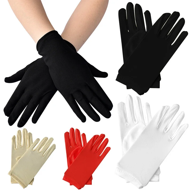 Woman Gloves for Summer Satin Sunscreen  Female Thin Solid Color Ceremonial Performance Dance Breathable Driving Gloves