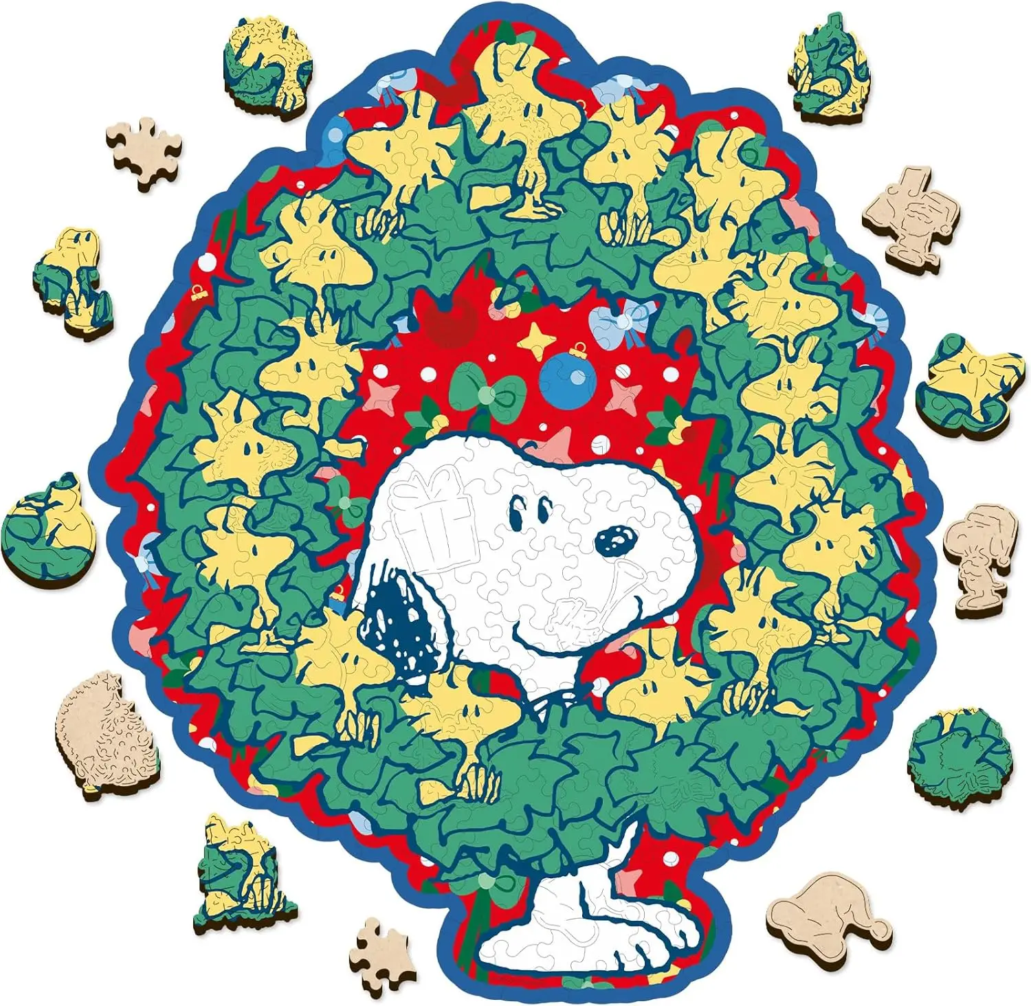 

Пазлы с изображением Снупи и арахисом на рождественскую тематику для взрослых – деревянный пазл, 200 деталей, пазл с Уудстоком, официально лицензированная продукция