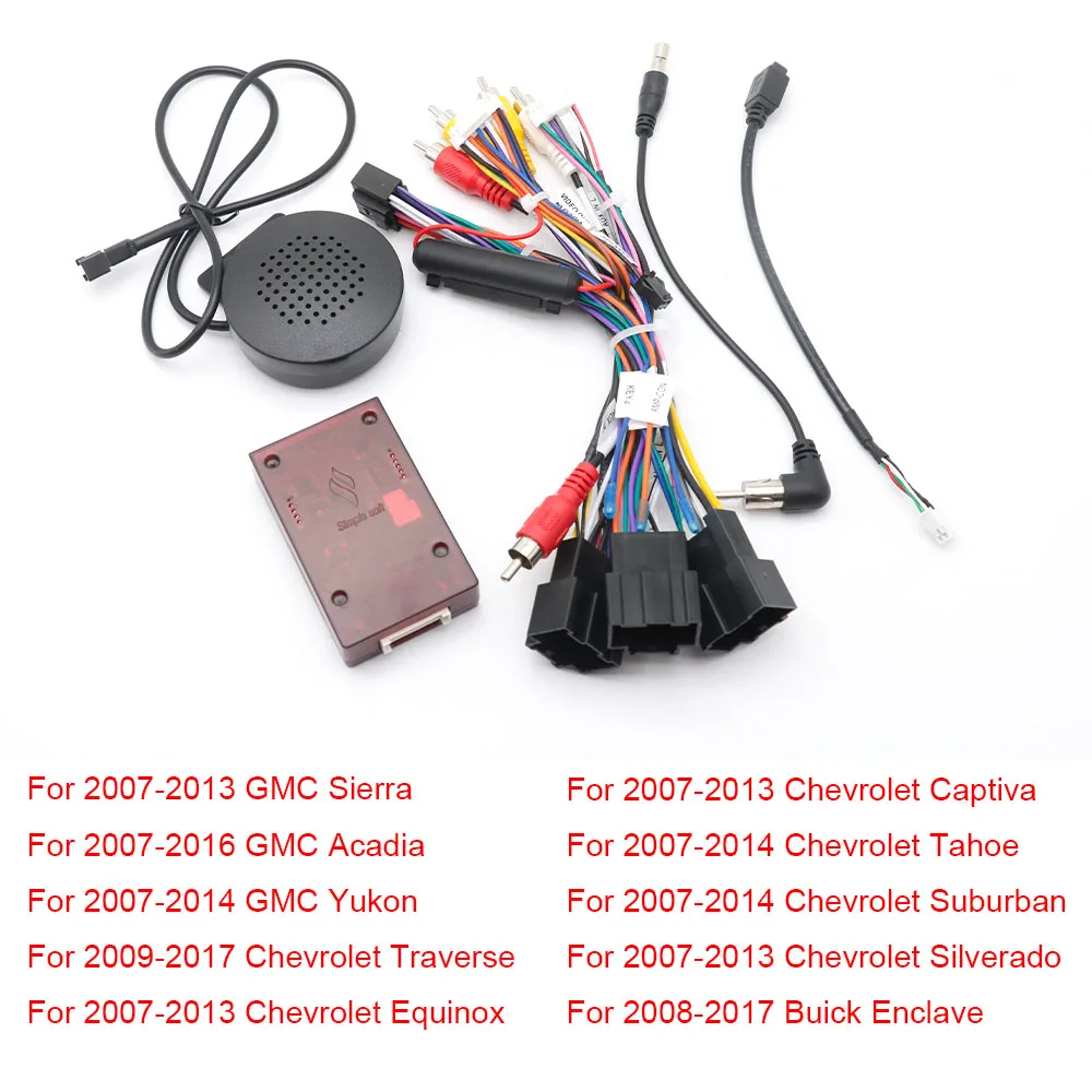 Car Stereo Radio Adapter Wiring Harness Canbus Box for GMC Yukon Acadia Chevy Tahoe Chevrolet Enclave Silverado Suburban 2007+