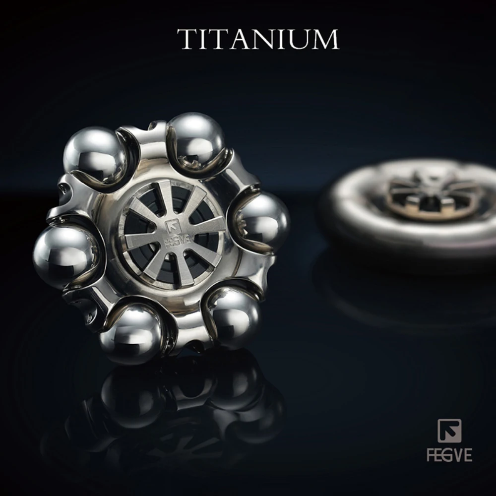 FEGVE EDC Reunion Hand Spinner Titanium Fidget Spinner Stress Relief Toy Fidgeting Spinners Office Desk Accessories