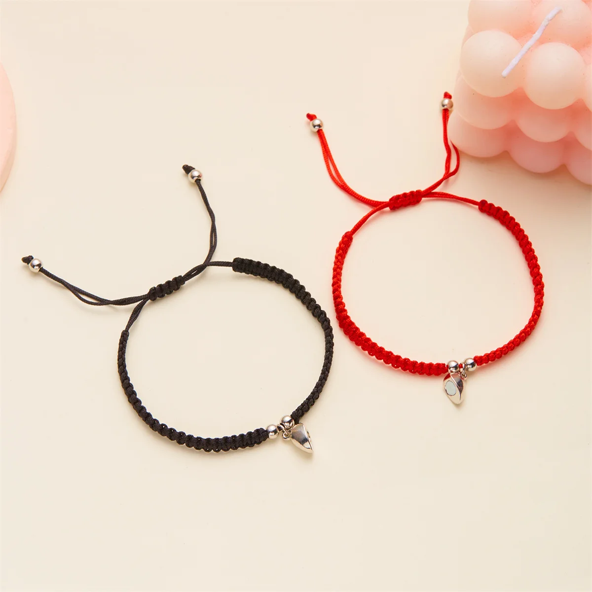 2 Teile/satz Romantische Herz Magnetische Gewinnen Paar Armband Für Frauen Männer Mode Geflochtenen Seil Passenden Armband Freundschaft Schmuck – Detail 10