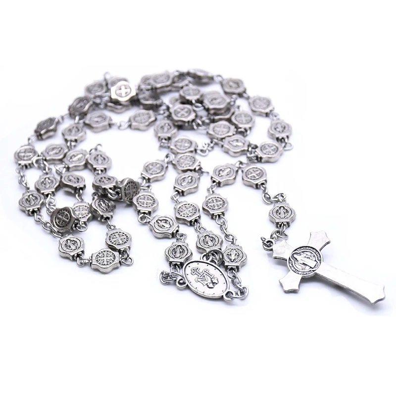 8mm Rosary for Cross Pendants Crucifix Necklace Christian Catholic Choker for Men Women Craft Jewelry Project Decoration