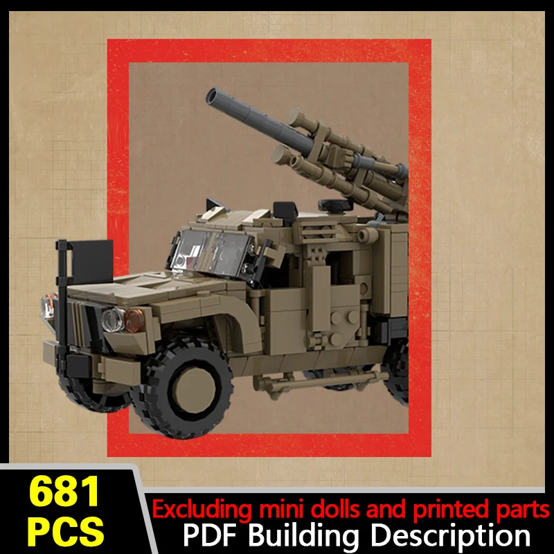M-ATV Tactical Armored Vehicle Model MOC Building Bricks War Equipment Modular Technology Gifts Holiday Assemble Children Toys