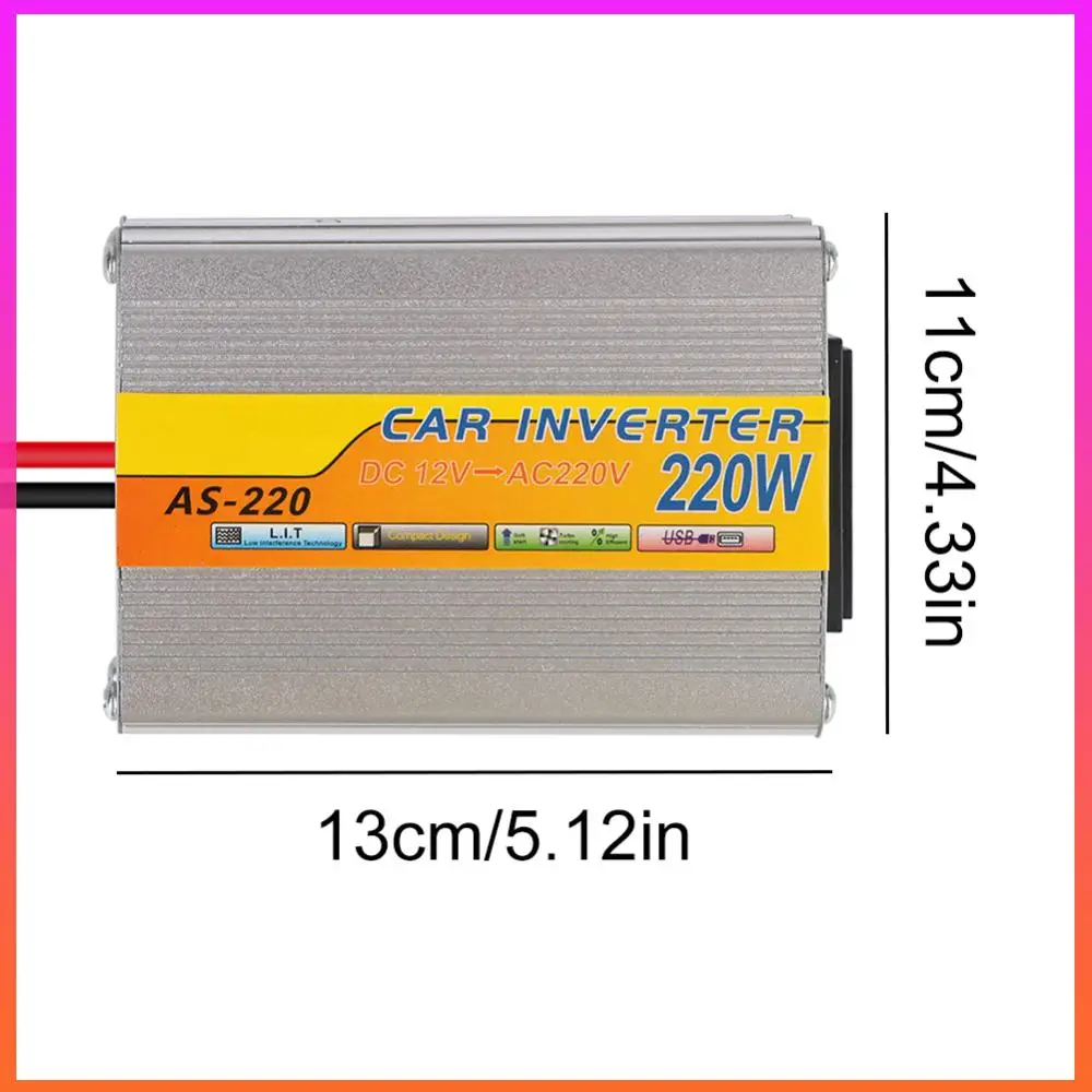 

Автомобильный инвертор мощности 220 Вт с USB-портом, трансформатор напряжения постоянного тока 12 В в переменный ток 220 В, автомобильный преобразователь мощности для портативного компьютера