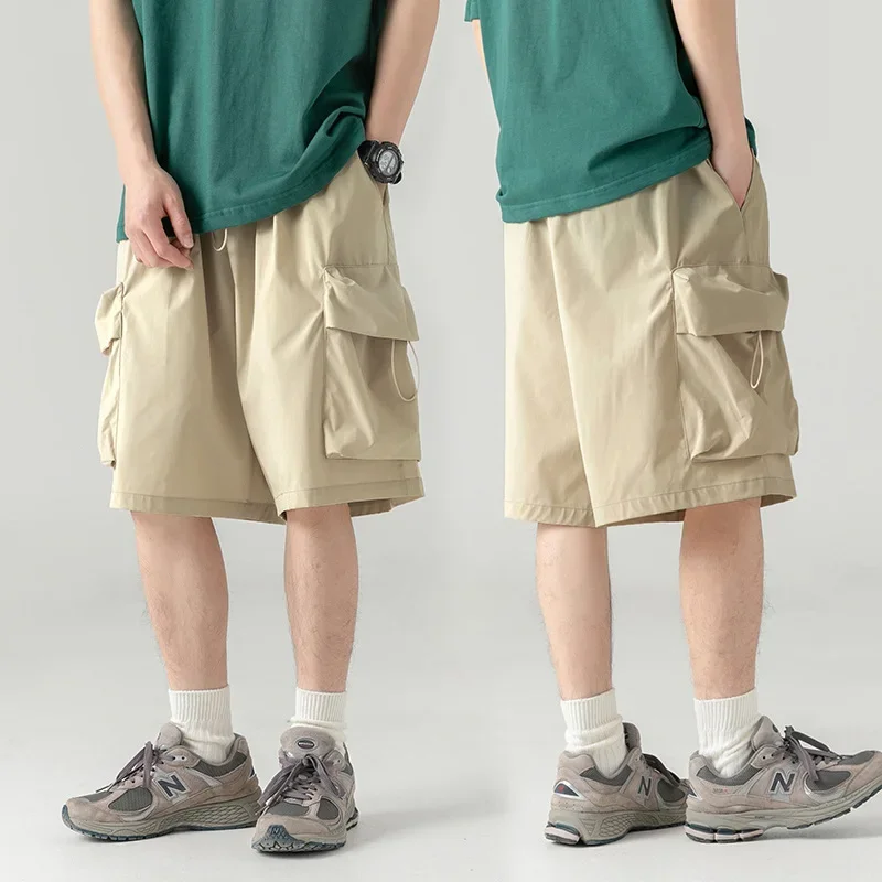 

Workwear Shorts Korea Japan Men's Clothing Functional Wind Large Pocket Male Summer Outdoors Loose Fitting Full Marks Trousers