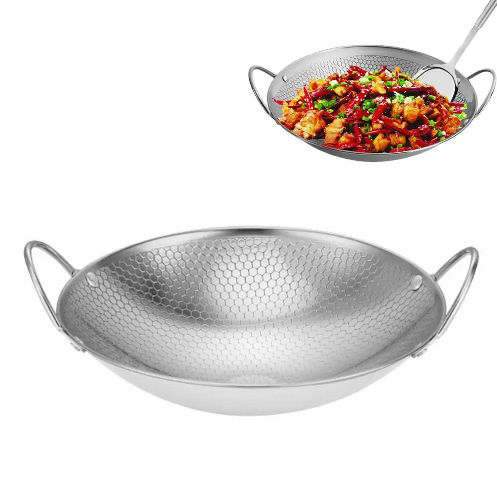 

Stainless Steel Pot Honey Storage Skillet Durable Stainless Steel Honeycomb Skillet with Non-stick Surface Dual for Stir-fry