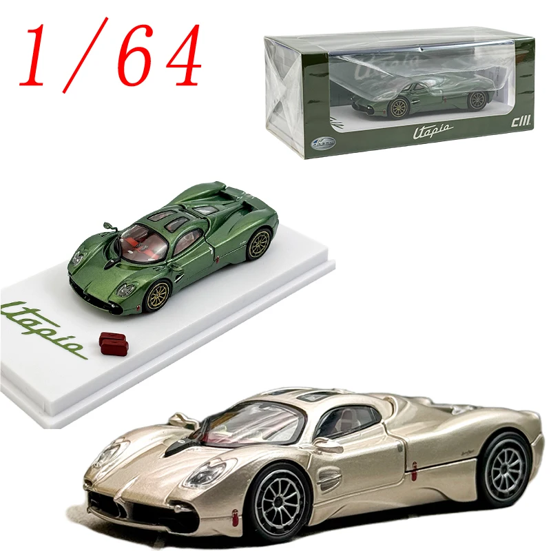 

CM Diecast 1/64 Scale Pagani Utopia Racing Car Model Alloy Pagani Utopia Supercar Champagne Gold Car Model Collection Decoration