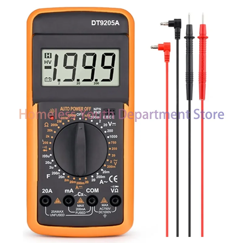DT9502A Digital Ammeter Voltmeter Multifunction Multimeter  AC/DC Resistance Capacitance Transistor Tester Backlight NCV Ammeter