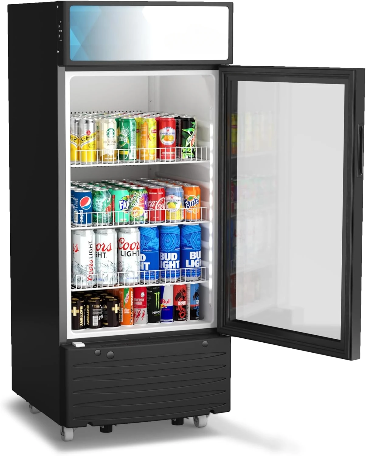 

Door Display Upright Beverage Refrigerator Cooler Merchandiser-22.8 in. x 21.4 in. x 52.7 in. [Black]