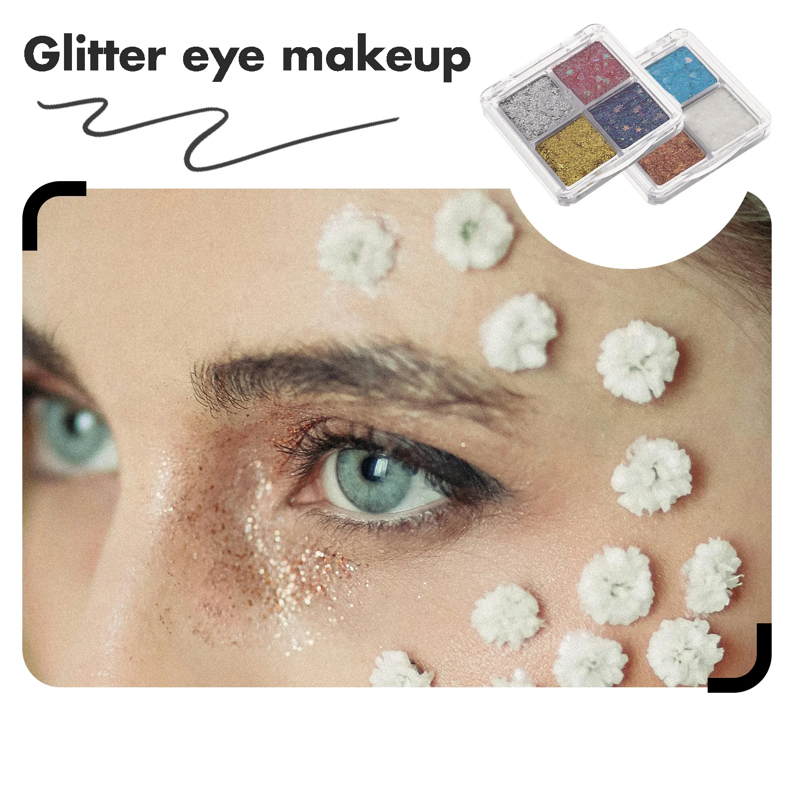 2 szt. Długotrwałe, błyszczące cienie do powiek z brokatem do makijażu oczu dla kobiet, na maskarady, wesela, występy, paleta cieni do powiek z brokatem