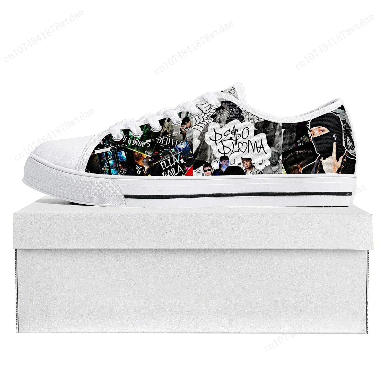 Peso Pluma Singer Low Top Sneakers Ella Baila Sola Mens Womens Canvas Sneaker Casual Made Shoes Customize Shoe