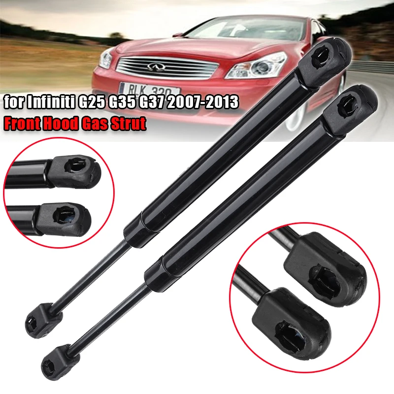 2Pcs Car Front Hood Cover  Supports Shock Gas Spring Lifter Support Gas Strut Prop Bar For Infiniti G25 G35 G37 2007 - 2013