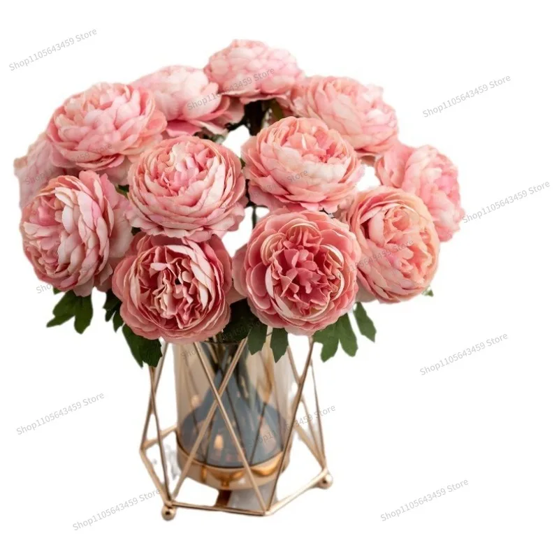 For creative geometric glass vases, faux dried flower arrangements, light luxury ornaments, floral decorations
