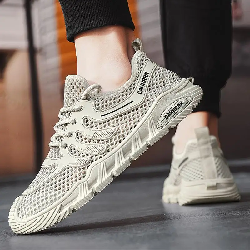 

2025 Summer New Mesh Hollow Breathable Sports Shoes Casual Versatile Comfortable Lightweight Outdoor Fashion Lace-up Sneakers