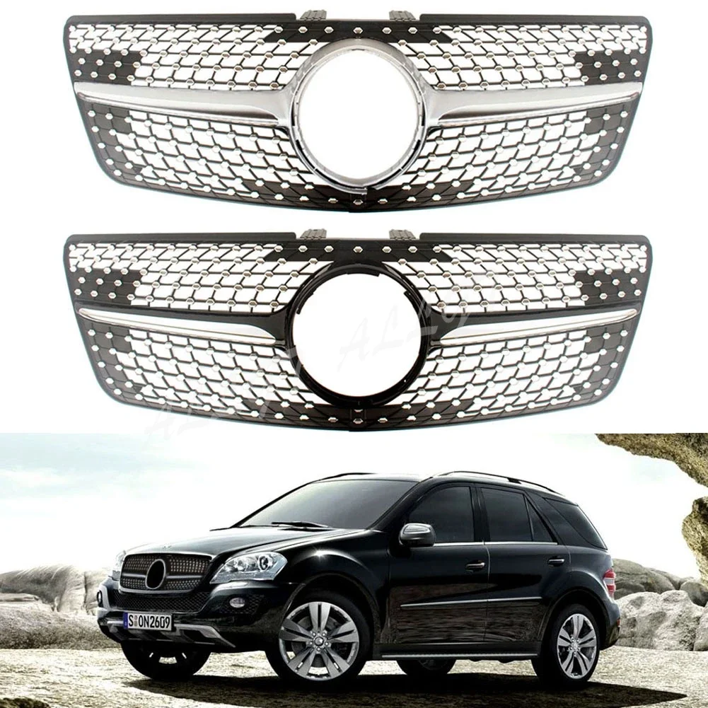 For Mercedes-Benz W164 ML-Class Front Racing Billet Bumper Grille Upper Cover ML320 ML350 ML450 ML500 ML550 Class 2009 2010 2011