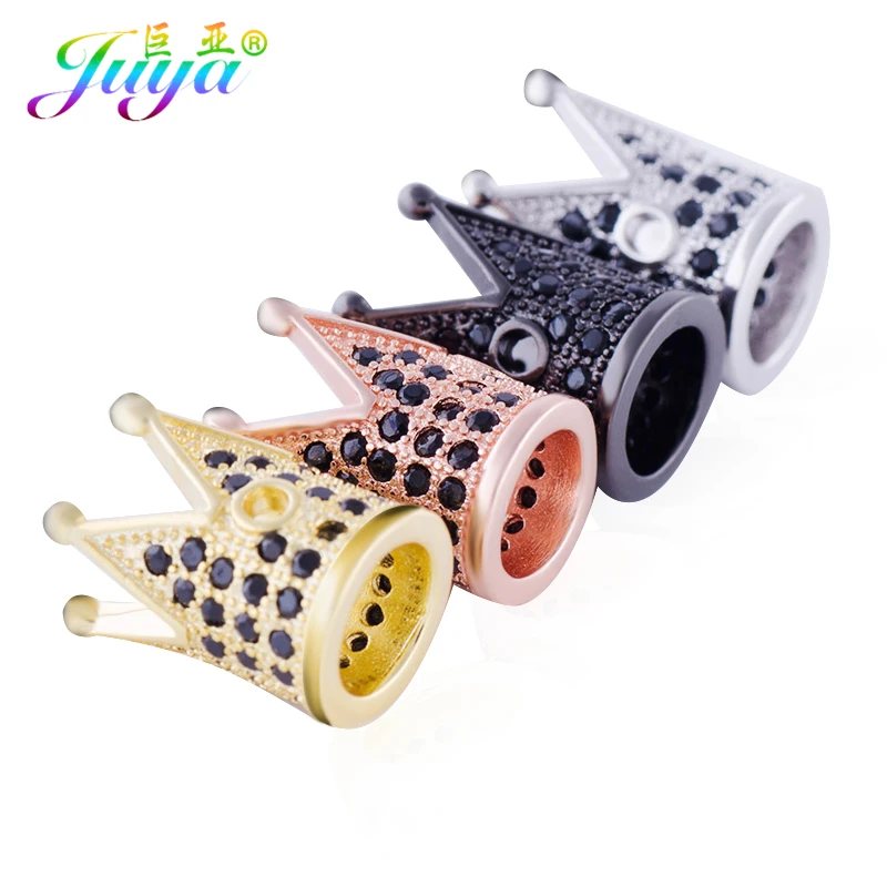 Juya 4 Pcs/Lot Handmade Cz Paved Blue Eyes Leopard Head Charm Beads For DIY Needlework Natural Stones Beadwork Jewelry Making
