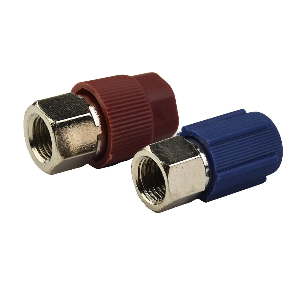 1 Set A/C Charging Port Adapter Quick Coupler Quick Disconnect R12 To R134A Retrofit Valve Filling Fitting Port