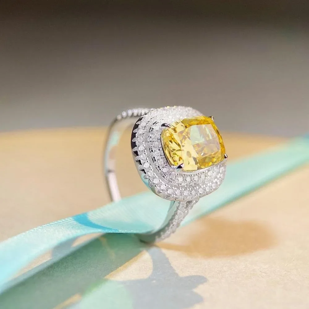 Eldorado Gold  Luxury Solid Platinum PT950 Women's Diamond Ring Ring Full Diamond Moissanite Diamond Ring