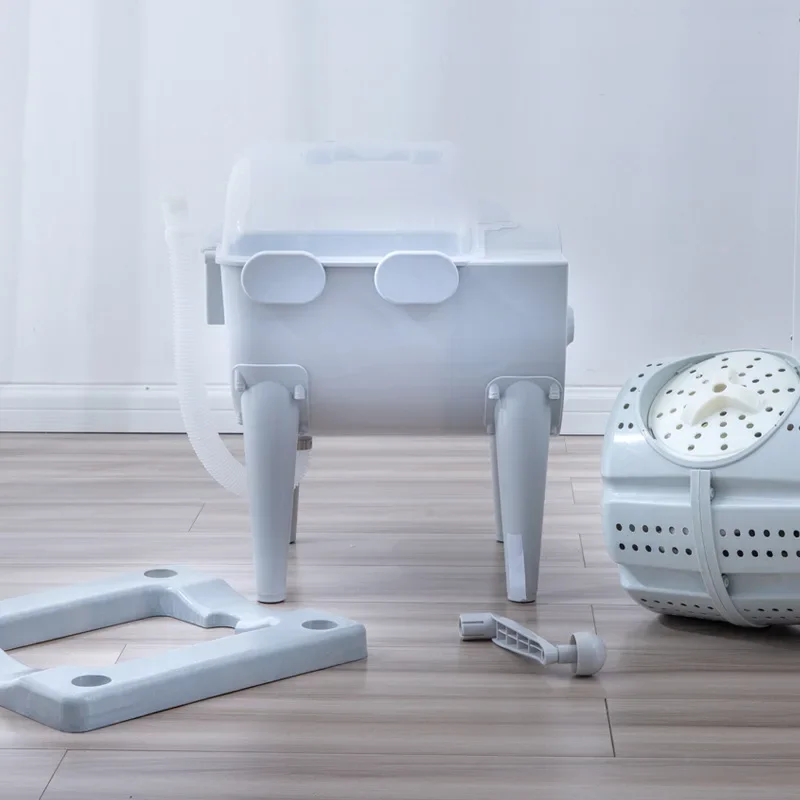 Lavadora de tambor de roca portátil para exteriores, No deshidratador eléctrico, tambor de lavado y secado Manual para dormitorio de estudiantes