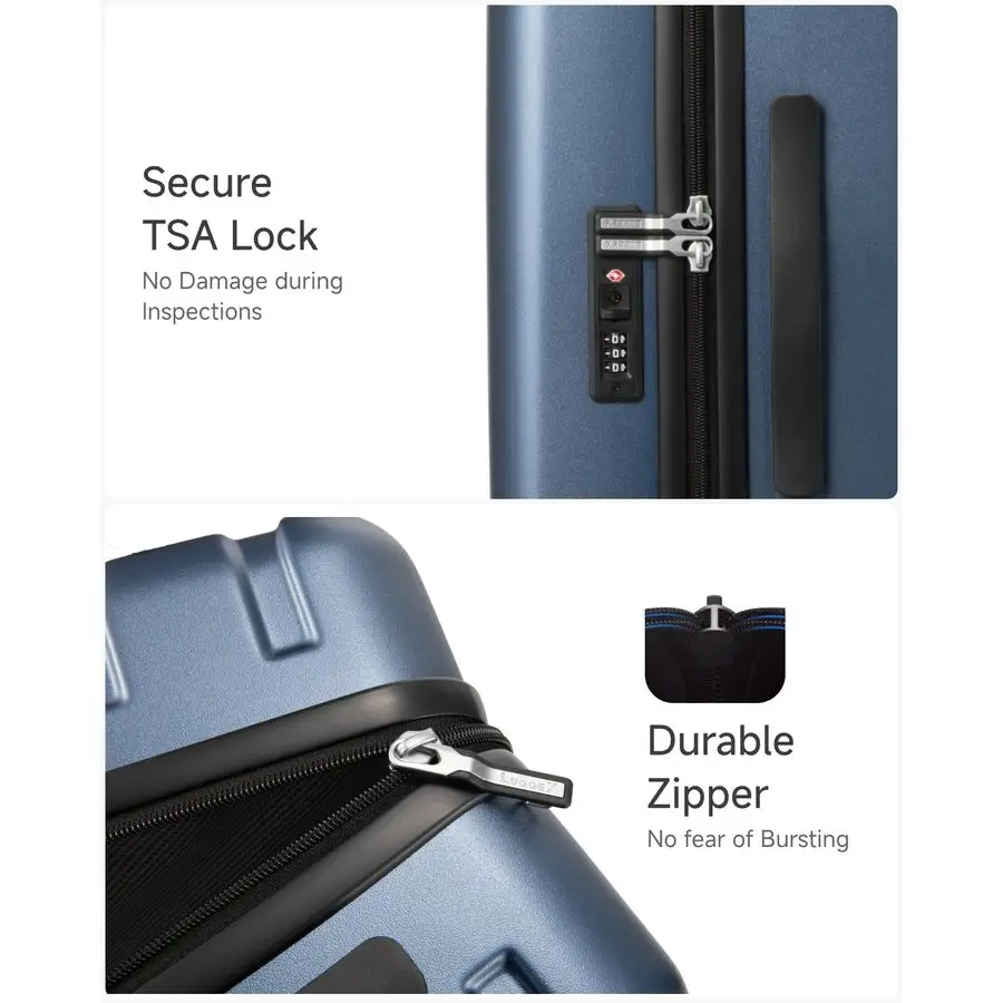 On Luggage 22x14x9 Airline Approved, 100 PC Hard Shell Travel Suitcase with Smooth Spinner Wheels TSA Lock, 20 Inch, Black