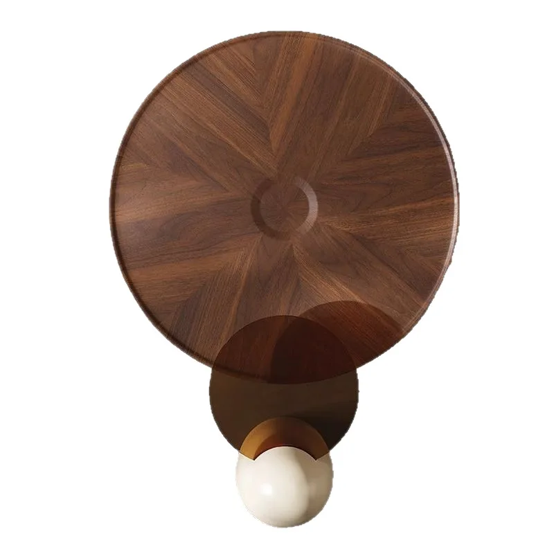 Italian minimalist round coffee table light luxury modern combination simple living room small apartment home senior creative