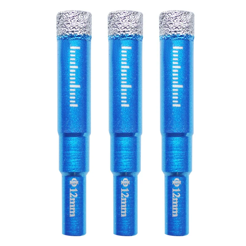 6-16mm Waterless Drill Bit Hard Brazed Ceramic Tile Dry Drill Bit Granite Marble Hole Opener 45° Inclined Drilling Round Handle