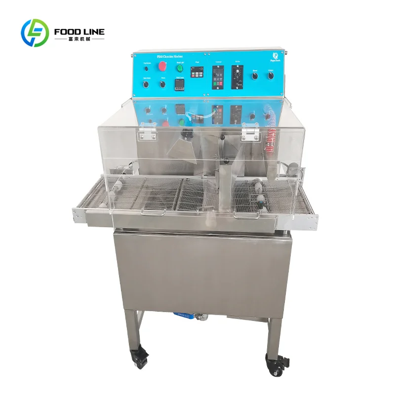 Small Chocolate Coating Enrobing Machine for Snack Candy Automatic Commercial Equipment Custom