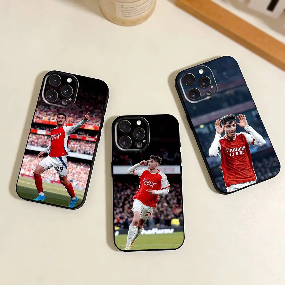 

F-Football S-Star K-Kai Havertz Phone Case For iPhone 17,16,15,14,13,12,11 Plus,Pro Max,XS,Soft Silicone Black Cover