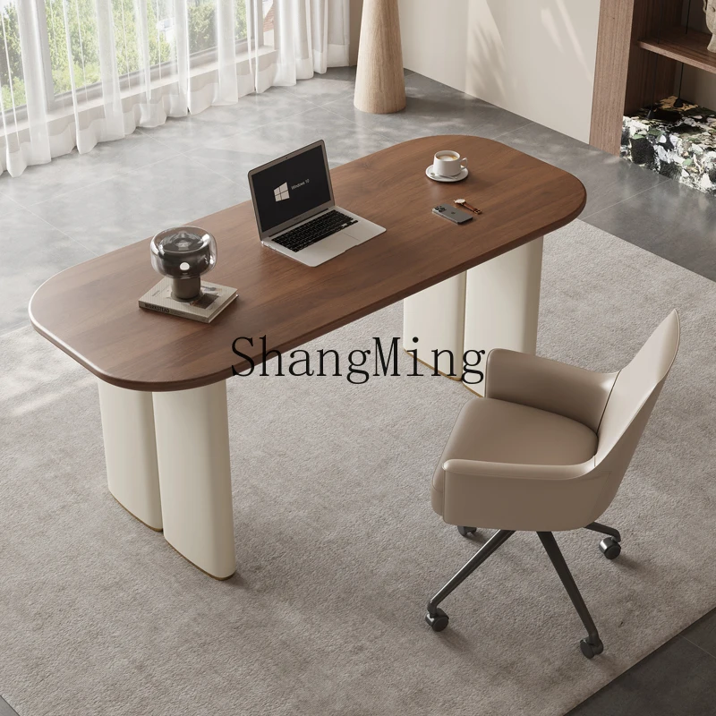 ZYY exquisite premium saddle leather desk and chair home study table light luxury modern simple office computer desk