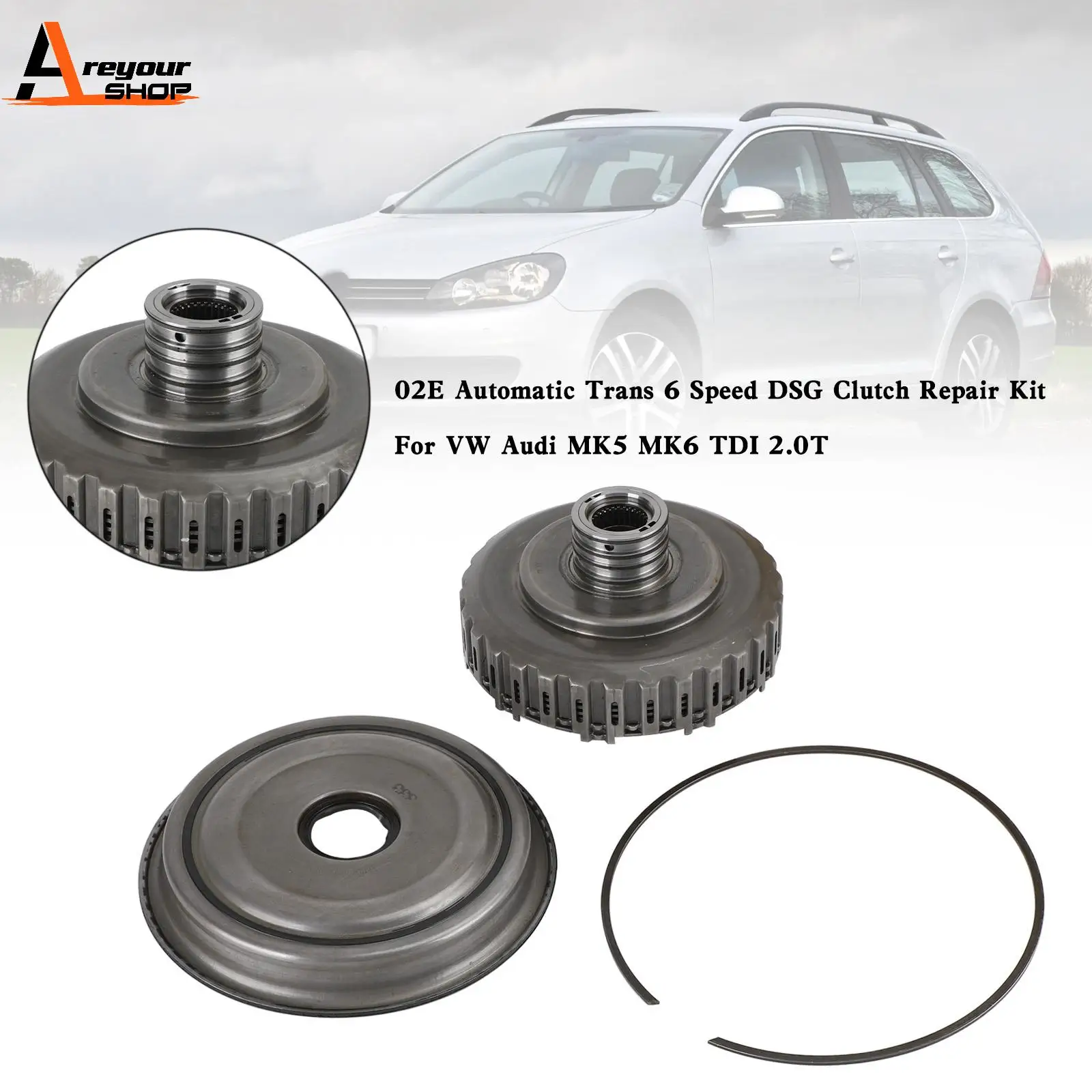 Areyourshop 02E Automatic Trans 6 Speed DSG Clutch Repair Kit For VW Audi MK5 MK6 TDI 2.0T