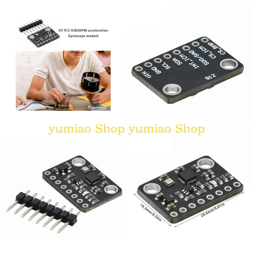 

587B GY-912 ICM20948 10DOF MOLTE MOLTER MODULE с помощью чипа ICM20948 для беспилотников.