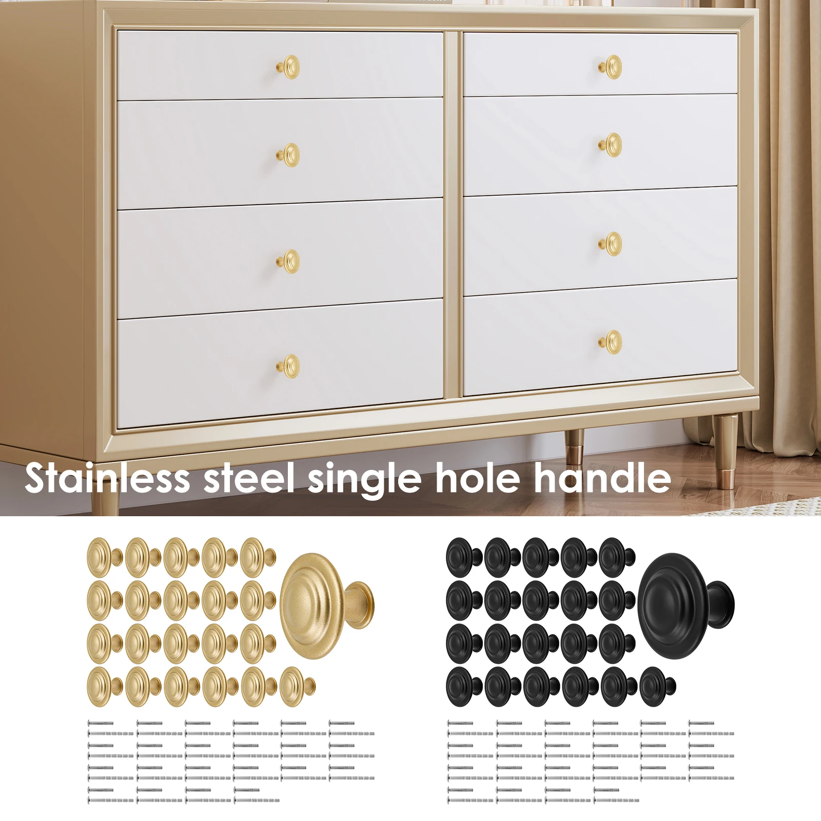 Drawer Knobs Stainless steel single hole handle Portable Sturdy Handles for Cupboards Dressers Shoe Cabinets Furniture Hardware