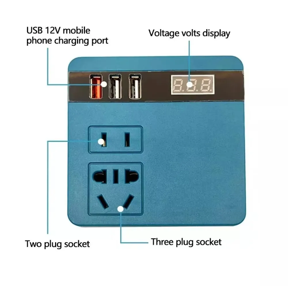 

120W Lithium Battery Inverter DC 18-21V to AC 220V Electric Tool Power Inverter Compatible with Makita Brand for Power Tools