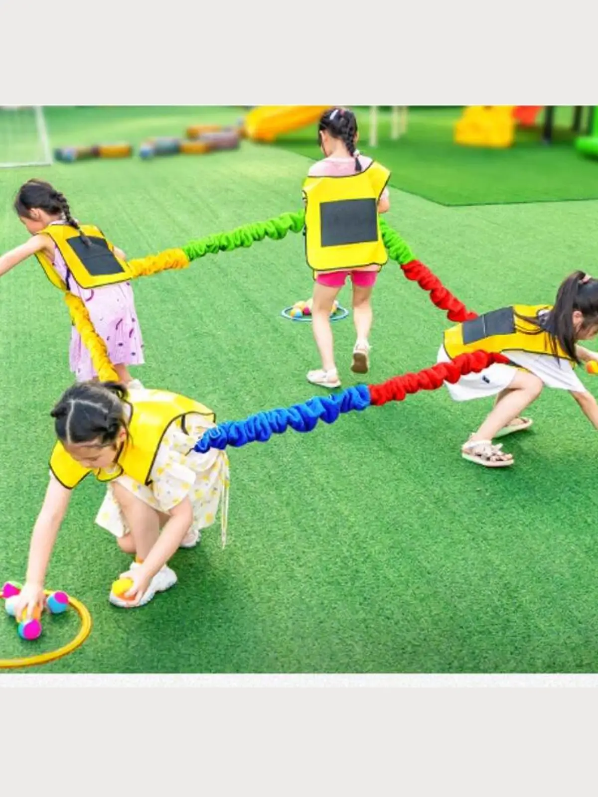 Jeu de plein air, développement de la construction d'équipe, jouets de sport et de divertissement, boucles de corde élastiques pour enfants, cordes interactives de fête