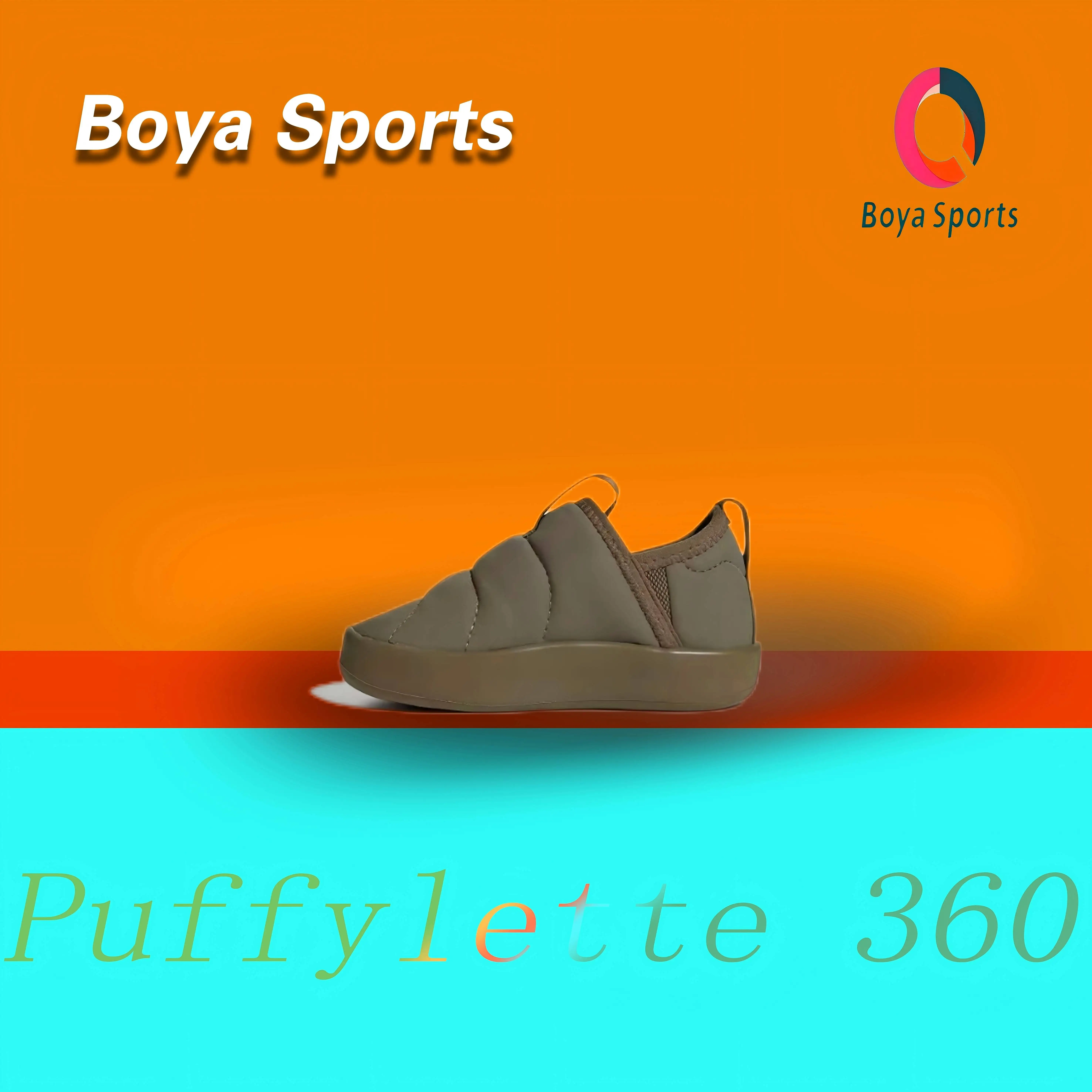 حذاء أديداس أوريجينالز Puffylette 360 ممتص للصدمات ومقاوم للاهتراء ومنخفض الرقبة للأطفال باللون الأخضر