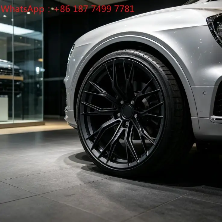 20-24 Inch Matte Black Sharp Blade Multi Spoke Premium Surface Finish Monoblock Forged SUV Alloy Wheel Rims