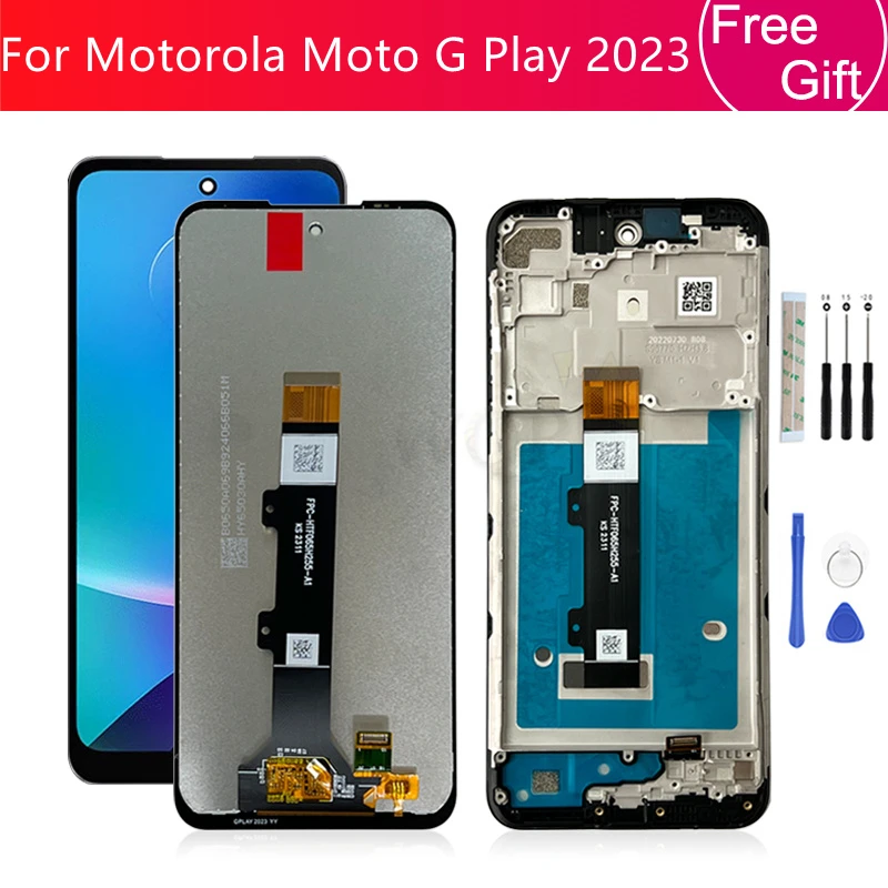 For Motorola Moto G Play 2023 LCD Display Touch Screen Digitizer Assembly With Frame XT2271-5 Screen Replacement Repair Parts