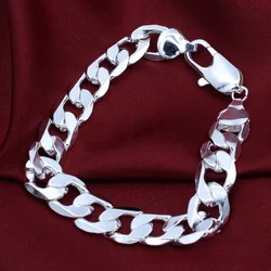 Luxury designer 925 Sterling Silver Bracelet 4MM-10MM width solid for man men women Chain LINK Jewelry Accessories party gifts