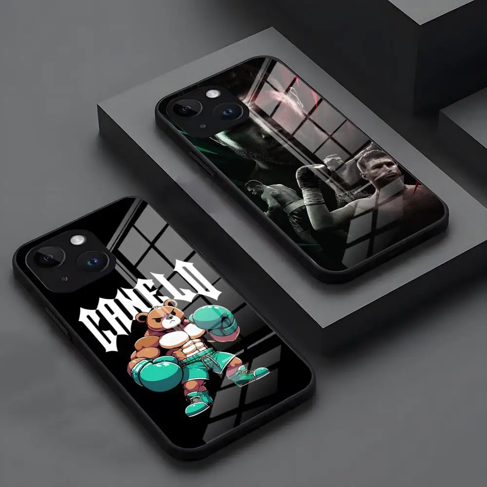 Чехол для телефона Canelo Alvarez для IPhone 17 16 14 Pro 15 13 12 Max 11 XR XS 6 Air 7 8 6s X Luxury Glass Cove