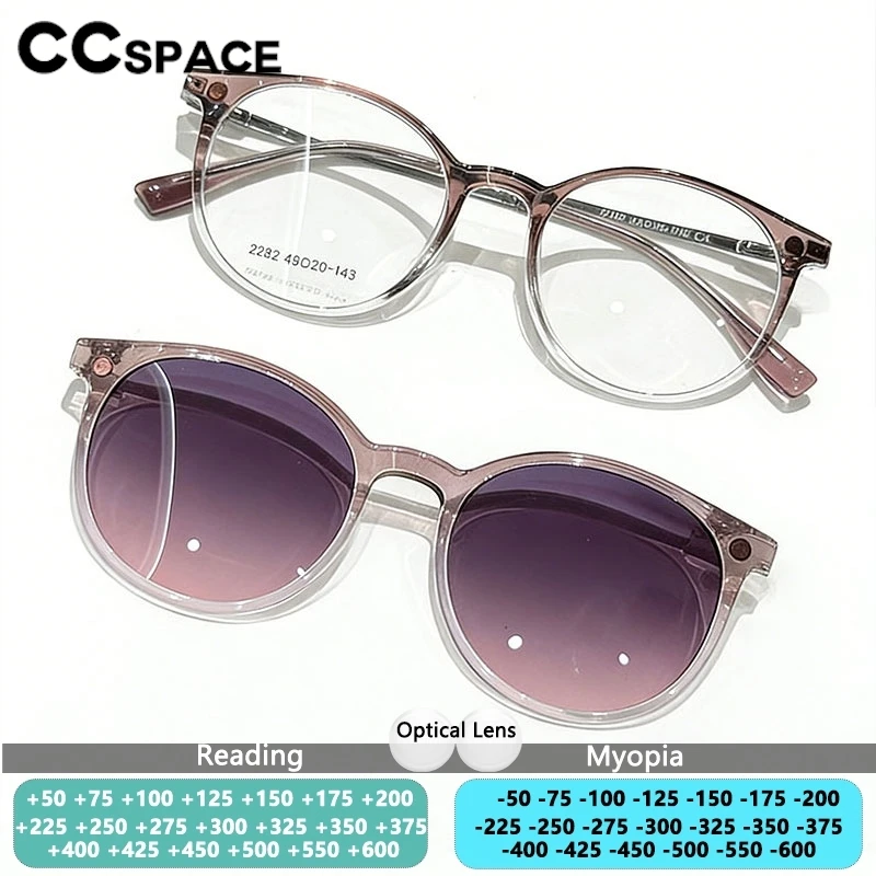

Солнцезащитные очки CCspace Trendy с поляризацией и магнитным креплением для женщин, круглые, откидные, с защитой от УФ-излучения, для вождения, с диоптриями