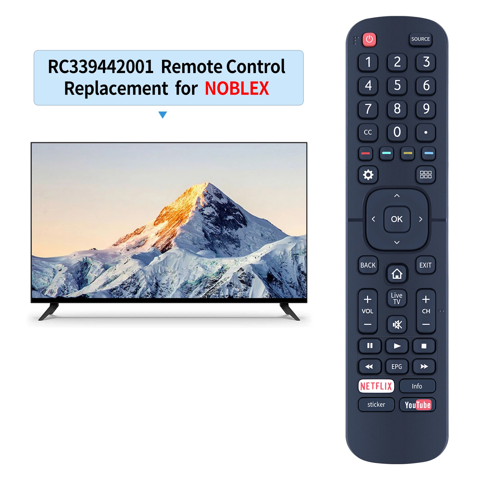 Remote control RC3394420/01 for NOBLEX TV