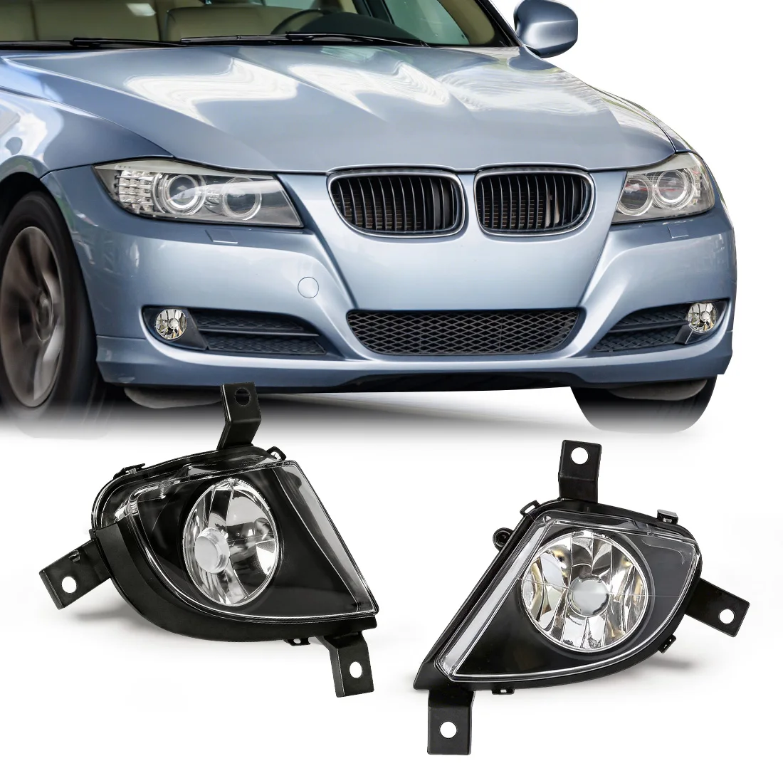 Car Front Bumper Foglight For BMW E90 E91 328i 335i 2009 2010 2011 Fog Lamp Driving Light without Bulbs 63177199893 63177199894