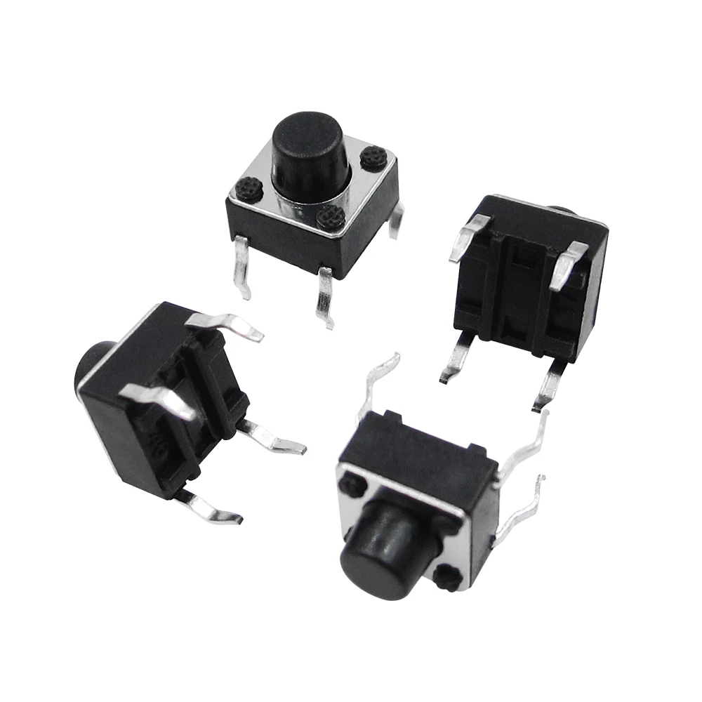 HAILANGNIAO 100PCS/Lot 6x6x6MM 4PIN G91 Tactile Tact Push Button Micro Switch Direct Self-Reset DIP 6*6*6mm