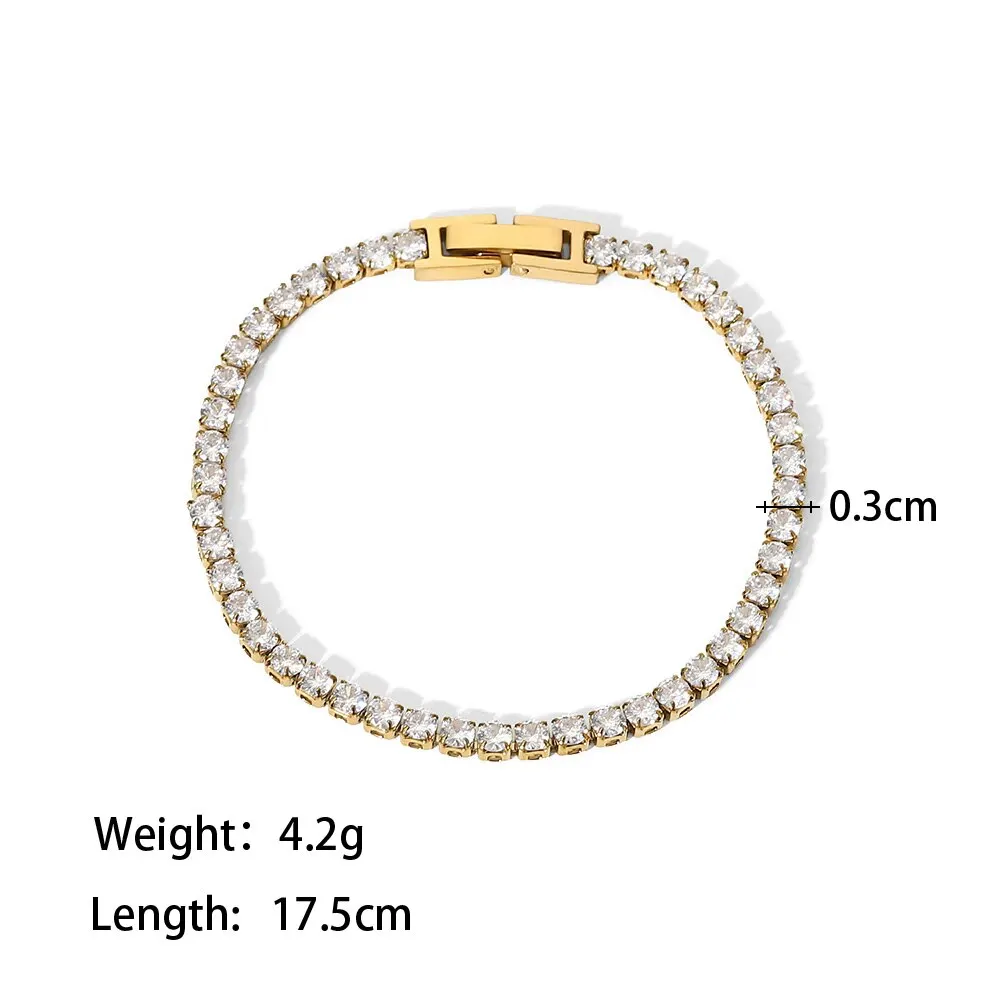 Nuovo lusso colorato AAA Cubic Zirconia bracciale a catena braccialetto alla moda gioielli impermeabili per le donne regalo del partito