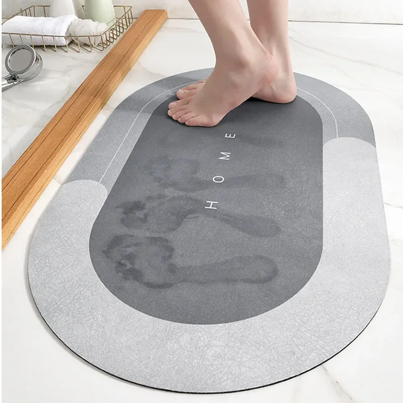 Nordic Simple Quick Drying Absorbent Floor Mat Bathroom Entry Non-Slip Foot Rug for Hallway 2Pcs Fine Velvet Anti Fall Doormat