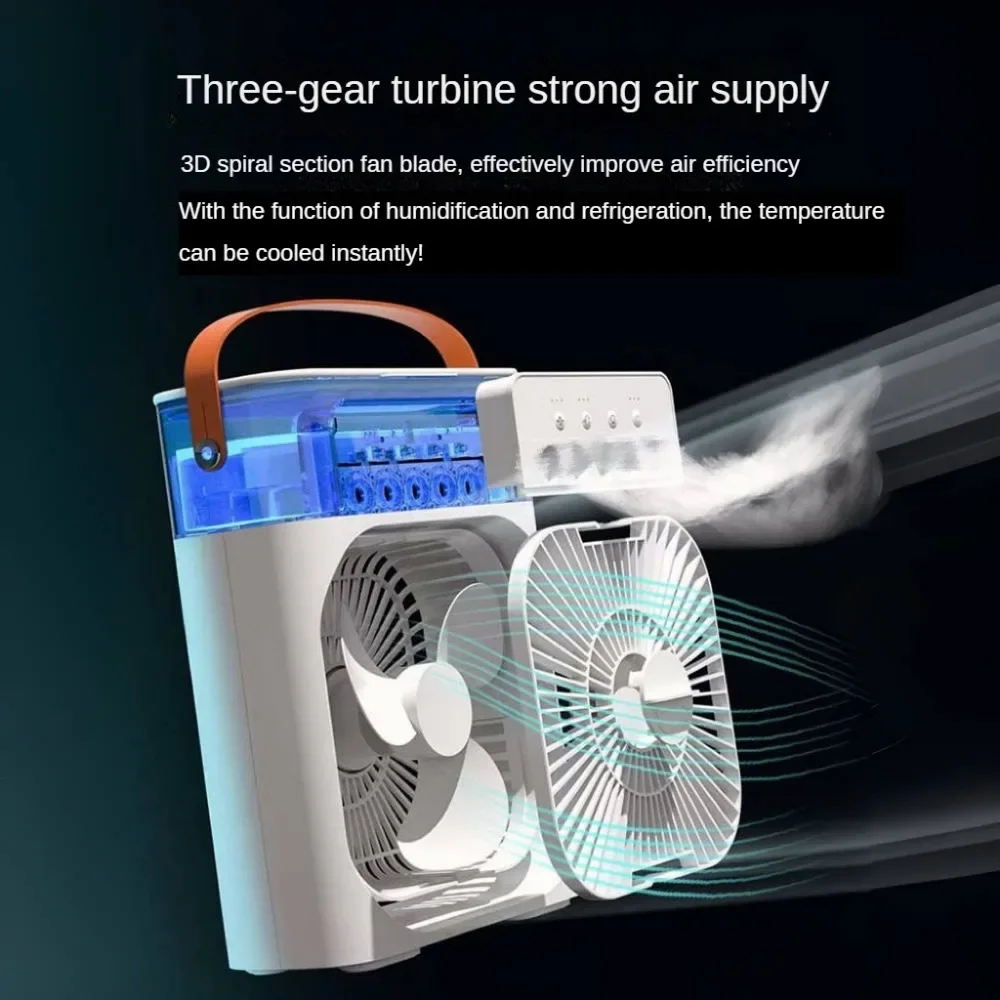 ใหม่ห้าหลุมพัดลมสเปรย์ USB Desktop Humidifier แบบพกพาพัดลมระบายความร้อน Hydrocooling ฤดูร้อนที่ขาดไม่ได้ Chiller Office